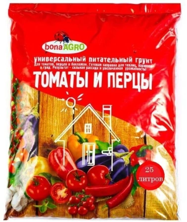 Грунт питательный bonaAGRO ДЛЯ ТОМАТОВ И ПЕРЦЕВ 25 л
