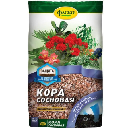 Кора сосновая Фаско Цветочное счастье 2,5 л
