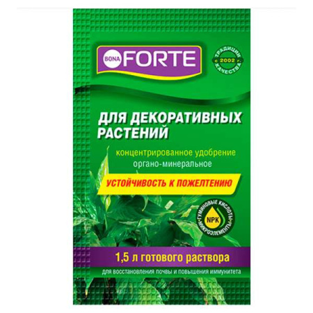 Удобрение Bona Forte Здоровье Жидкое органо-минеральное для декоративный растений, 10 мл